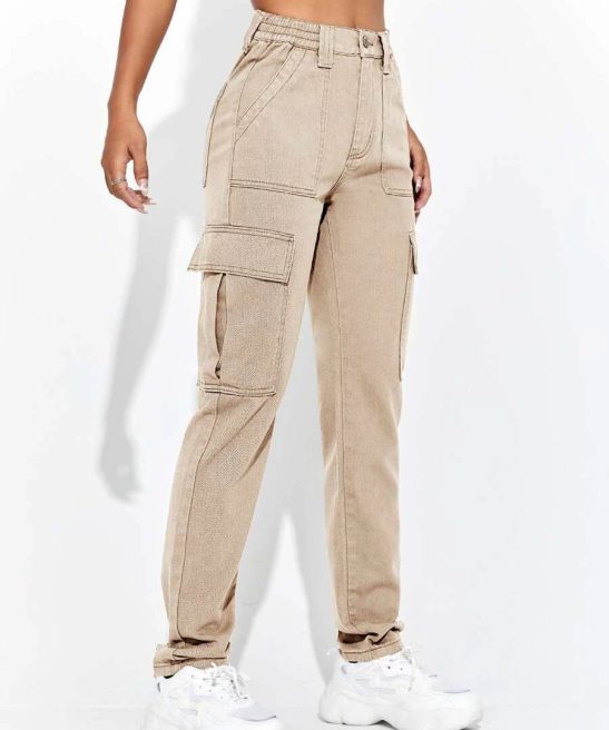 Denim Flap Pocket Side Cargo Jeans