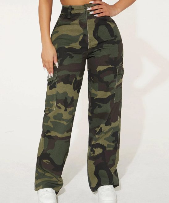 Camo Printed Cargo Jeans