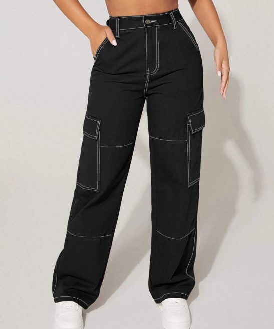 Functional Flap Pocket Cargo Jeans