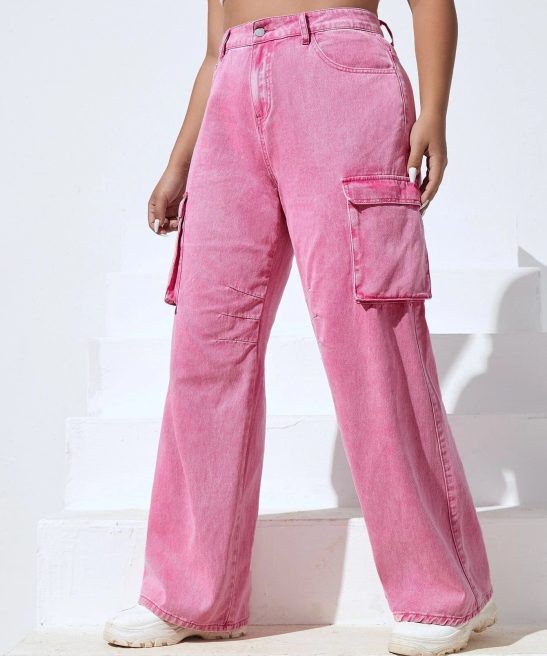 Cargo Pocketed Plus Size Jeans
