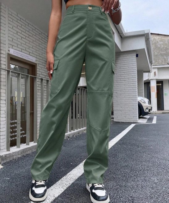 Buttoned Zipper Fly Pants