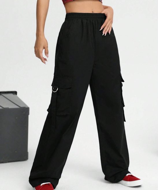 Elastic Waist Long-Length Woven Pants