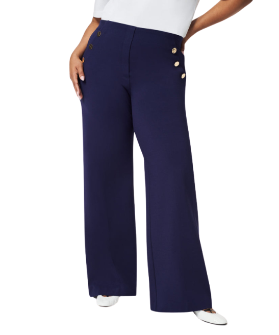 Wide-Leg Buttoned Pants