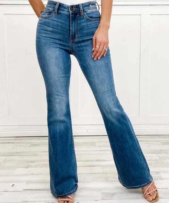 Comfy Flared Length Denim Jeans